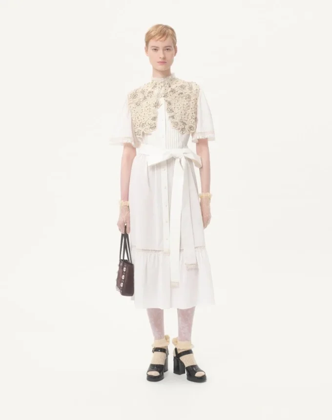 Robe midi en mousseline de coton Robe midi en mousseline de coton