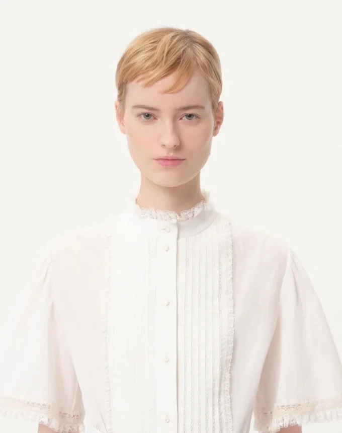 Robe midi en mousseline de coton Robe midi en mousseline de coton