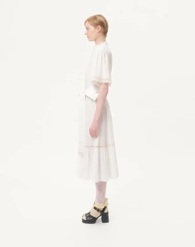 Robe midi en mousseline de coton Robe midi en mousseline de coton