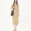 Robe midi Illusione en tulle brodé