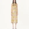 Robe midi Illusione en tulle brodé
