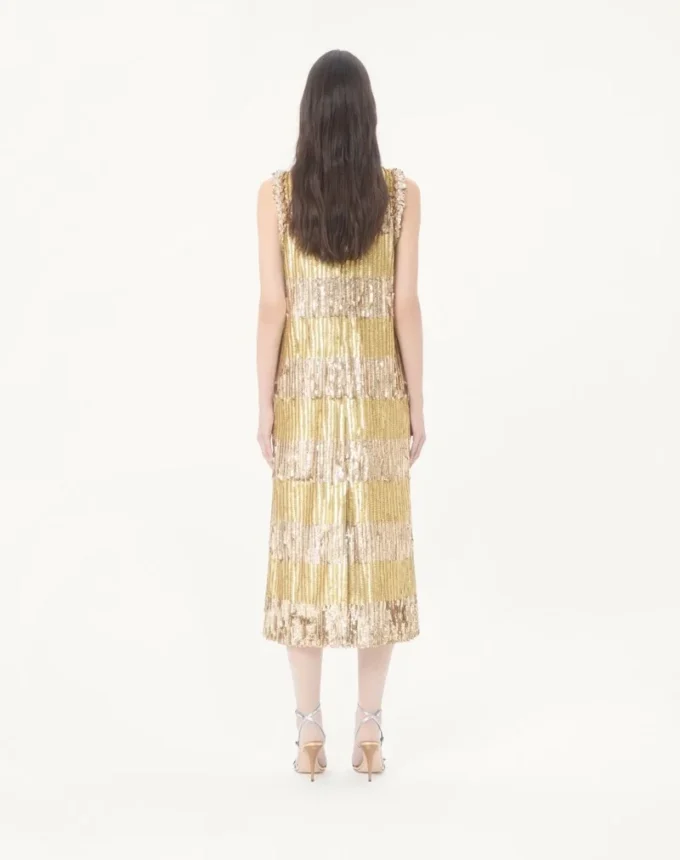 Robe midi Illusione en tulle brodé