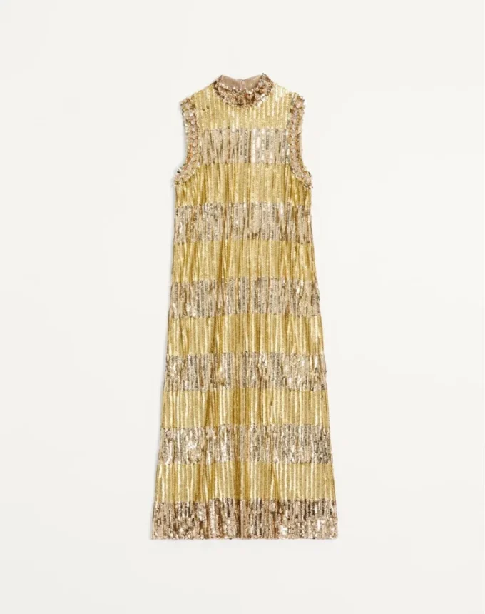 Robe midi Illusione en tulle brodé