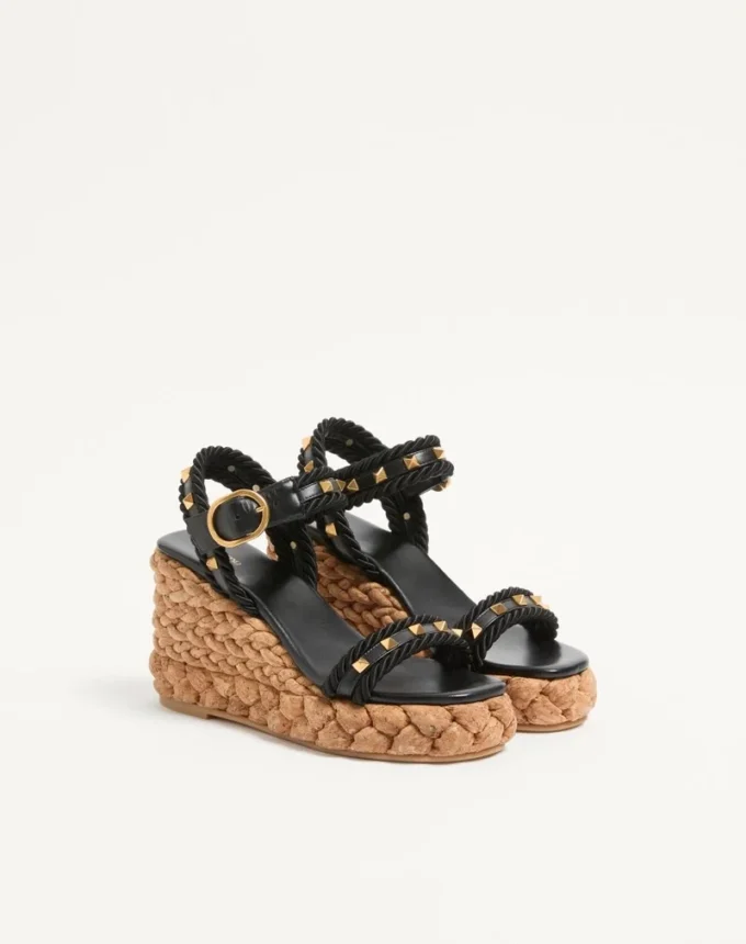 ROCKSTUD WEDGE EN CUIR DE VEAU 100 MM ROCKSTUD WEDGE EN CUIR DE VEAU 100 MM