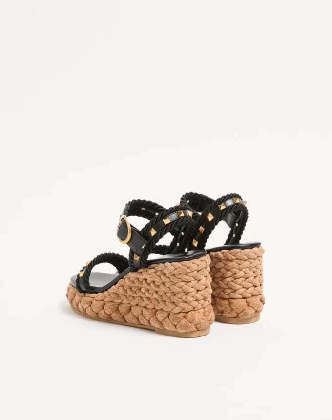 ROCKSTUD WEDGE EN CUIR DE VEAU 100 MM ROCKSTUD WEDGE EN CUIR DE VEAU 100 MM