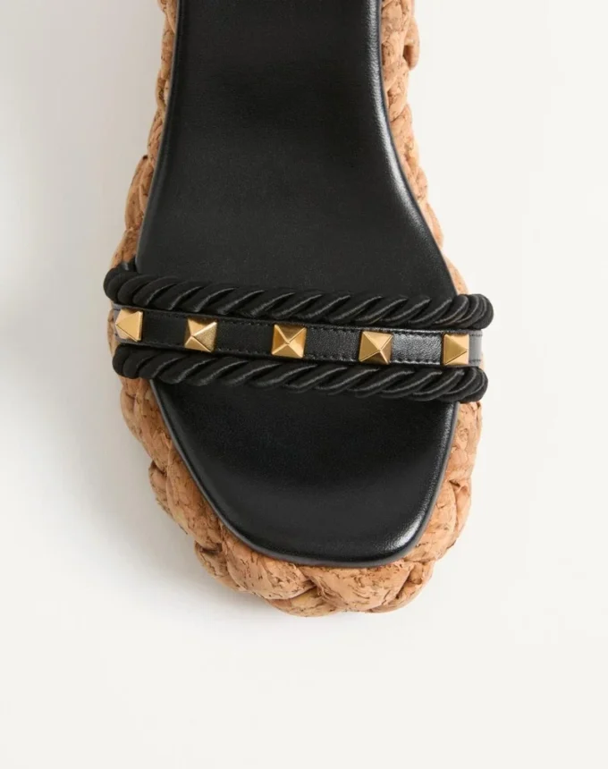 ROCKSTUD WEDGE EN CUIR DE VEAU 100 MM ROCKSTUD WEDGE EN CUIR DE VEAU 100 MM
