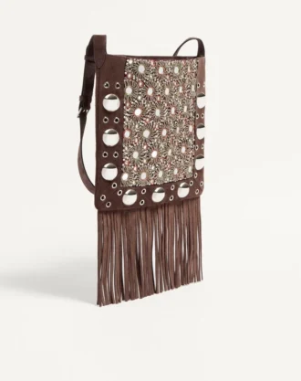 Sac à bandoulière brodé à franges Valentino Garavani Nellcôte