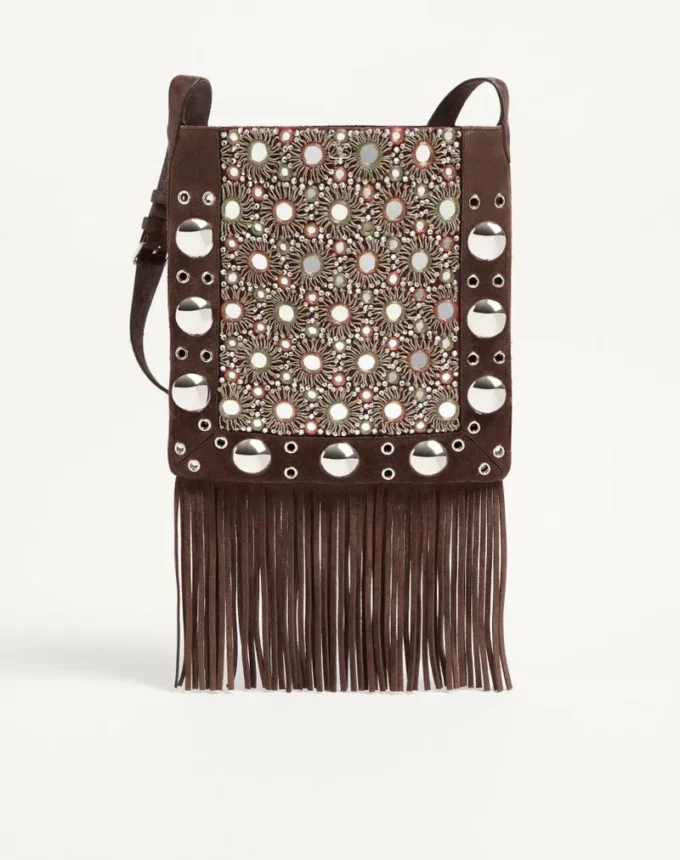 Sac à bandoulière brodé à franges Valentino Garavani Nellcôte Sac à bandoulière brodé à franges Valentino Garavani Nellcôte