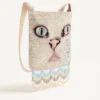 Sac à bandoulière brodé Valentino Garavani Le Chat De La Maison avec franges Sac à bandoulière brodé Valentino Garavani Le Chat De La Maison avec franges