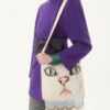 Sac à bandoulière brodé Valentino Garavani Le Chat De La Maison avec franges Sac à bandoulière brodé Valentino Garavani Le Chat De La Maison avec franges