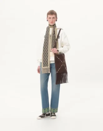 Sac à bandoulière en daim à franges Nellcôte de Valentino Garavani
