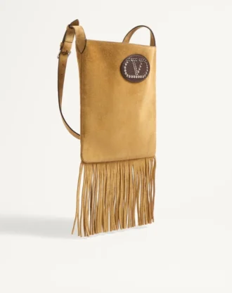 Sac à bandoulière en daim à franges Nellcôte de Valentino Garavani