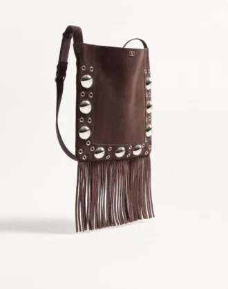 Sac à bandoulière en daim à franges Nellcôte de Valentino Garavani