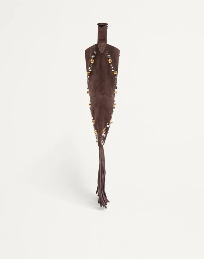 Sac à bandoulière en daim à franges Nellcôte de Valentino Garavani Sac à bandoulière en daim à franges Nellcôte de Valentino Garavani