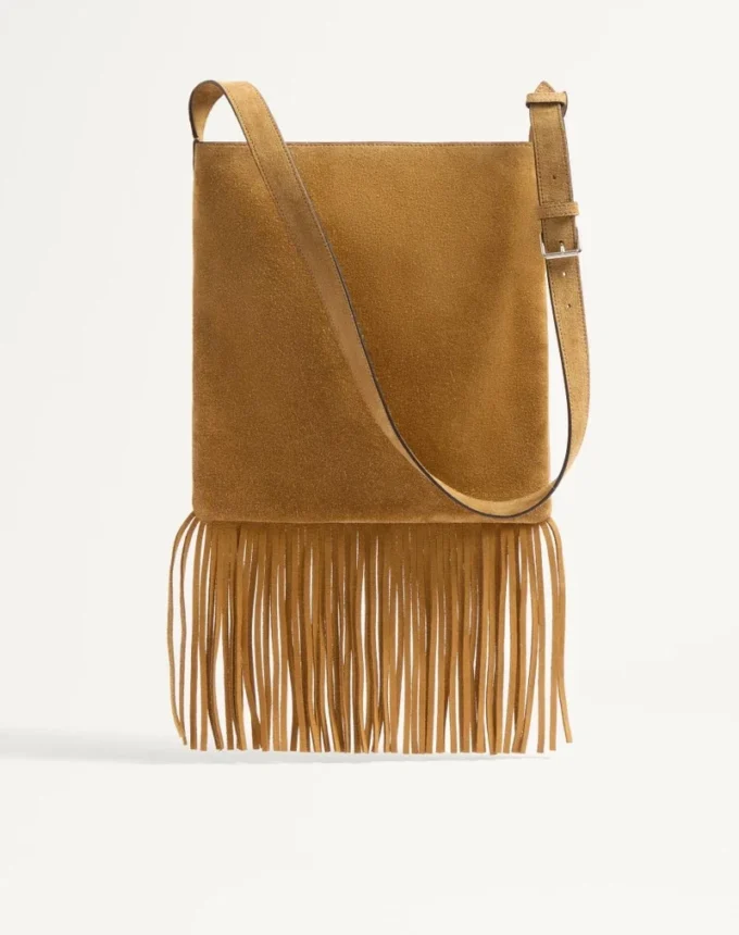 Sac à bandoulière en daim à franges Nellcôte de Valentino Garavani Sac à bandoulière en daim à franges Nellcôte de Valentino Garavani