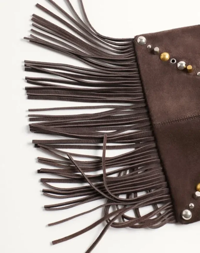 Sac à bandoulière en daim à franges Nellcôte de Valentino Garavani Sac à bandoulière en daim à franges Nellcôte de Valentino Garavani
