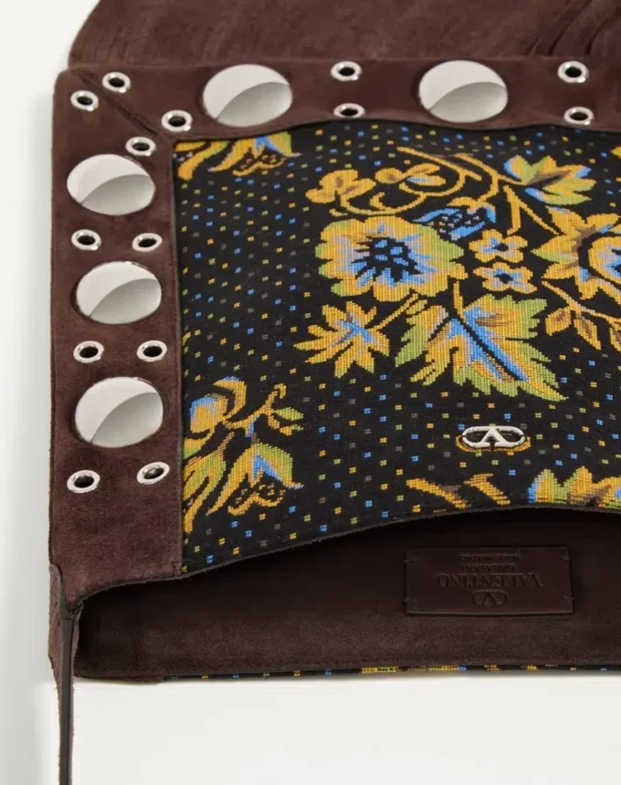 Sac à bandoulière Valentino Garavani Nellcôte en tissu jacquard avec franges Sac à bandoulière Valentino Garavani Nellcôte en tissu jacquard avec franges