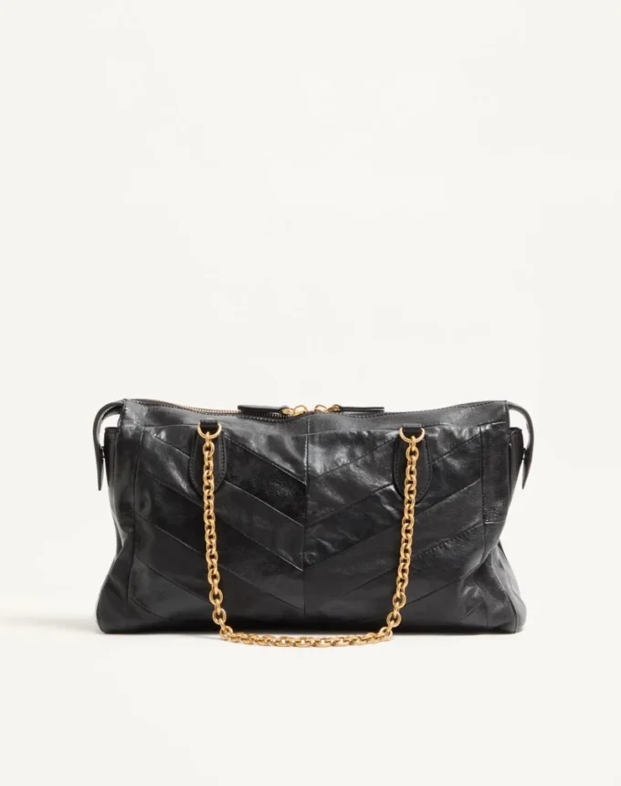 Sac à bandoulière Valentino Garavani Panthea en cuir nappa avec motif chevron Sac à bandoulière Valentino Garavani Panthea en cuir nappa avec motif chevron