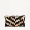 Sac à bandoulière Valentino Garavani Panthea en python et daim à motif chevron Sac à bandoulière Valentino Garavani Panthea en python et daim à motif chevron