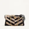 Sac à bandoulière Valentino Garavani Panthea en python et daim à motif chevron Sac à bandoulière Valentino Garavani Panthea en python et daim à motif chevron