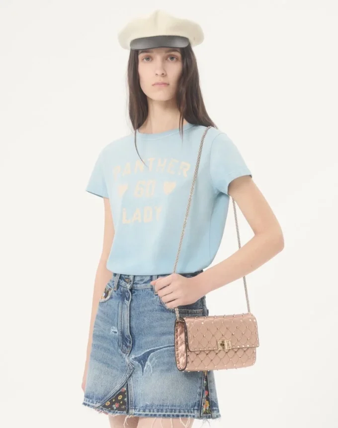 Sac à bandoulière Valentino Garavani Rockstud Spike en cuir nappa laminé Sac à bandoulière Valentino Garavani Rockstud Spike en cuir nappa laminé