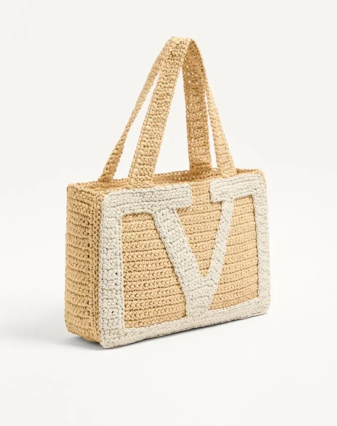 Sac cabas moyen Valentino Garavani Viva Superstar en raphia