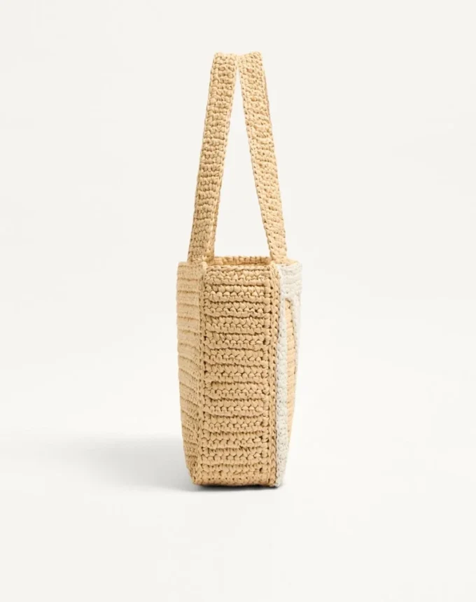 Sac cabas moyen Valentino Garavani Viva Superstar en raphia