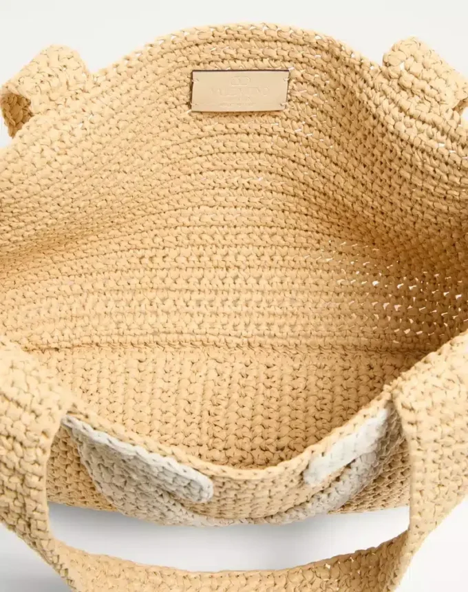 Sac cabas moyen Valentino Garavani Viva Superstar en raphia