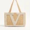 Sac cabas moyen Valentino Garavani Viva Superstar en raphia