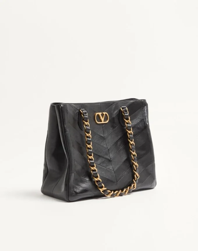 Sac cabas Valentino Garavani Laseine en cuir nappa à motif chevron