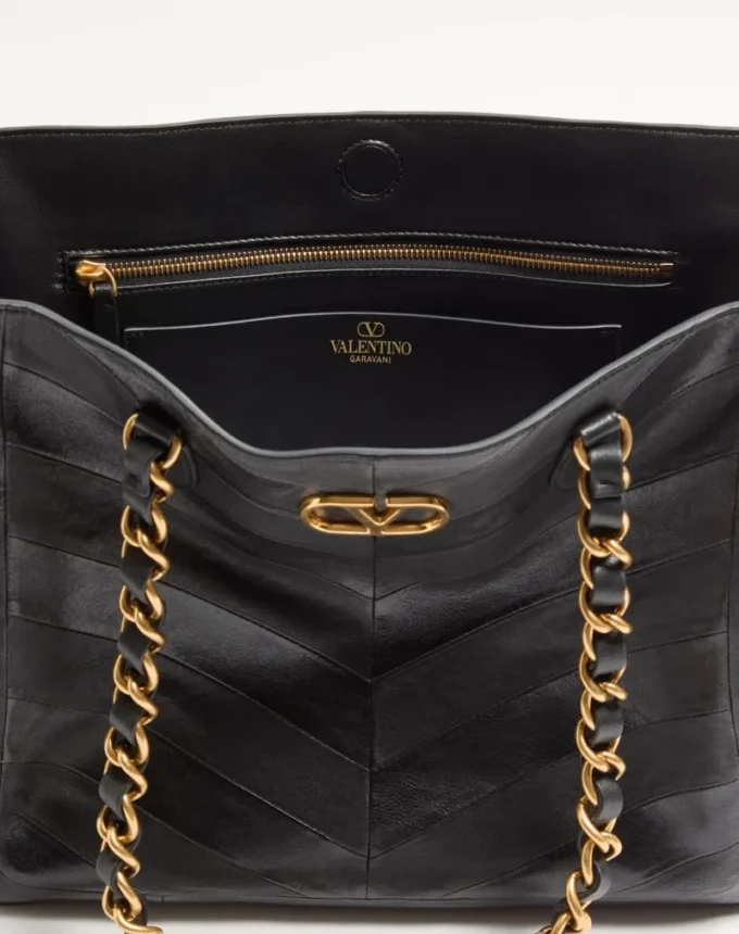 Sac cabas Valentino Garavani Laseine en cuir nappa à motif chevron
