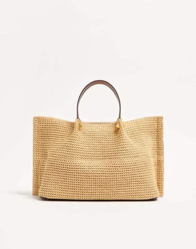 Sac fourre-tout moyen en paille pour l’été Sac fourre-tout moyen en paille pour l’été