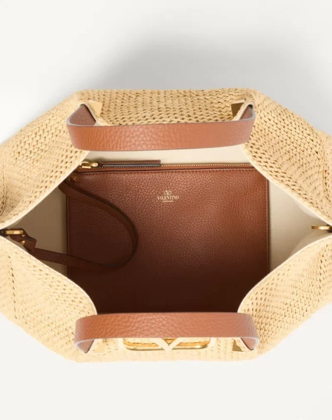 Sac fourre-tout moyen en paille pour l’été Sac fourre-tout moyen en paille pour l’été