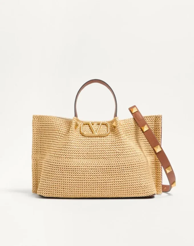 Sac fourre-tout moyen en paille pour l’été Sac fourre-tout moyen en paille pour l’été