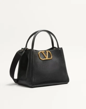 Sac à main moyen Valentino Garavani Alltime en cuir de veau grainé