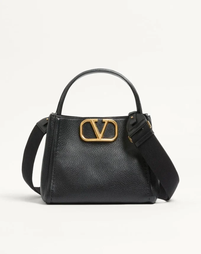 Sac à main moyen Valentino Garavani Alltime en cuir de veau grainé Sac à main moyen Valentino Garavani Alltime en cuir de veau grainé