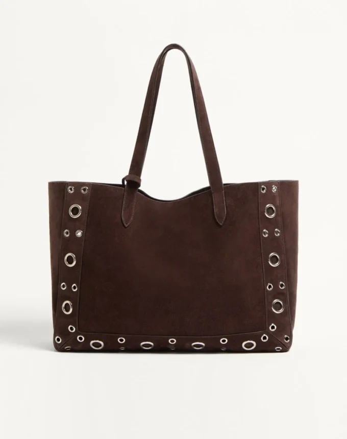 Sac shopping moyen Nellcôte en daim Valentino Garavani Sac shopping moyen Nellcôte en daim Valentino Garavani