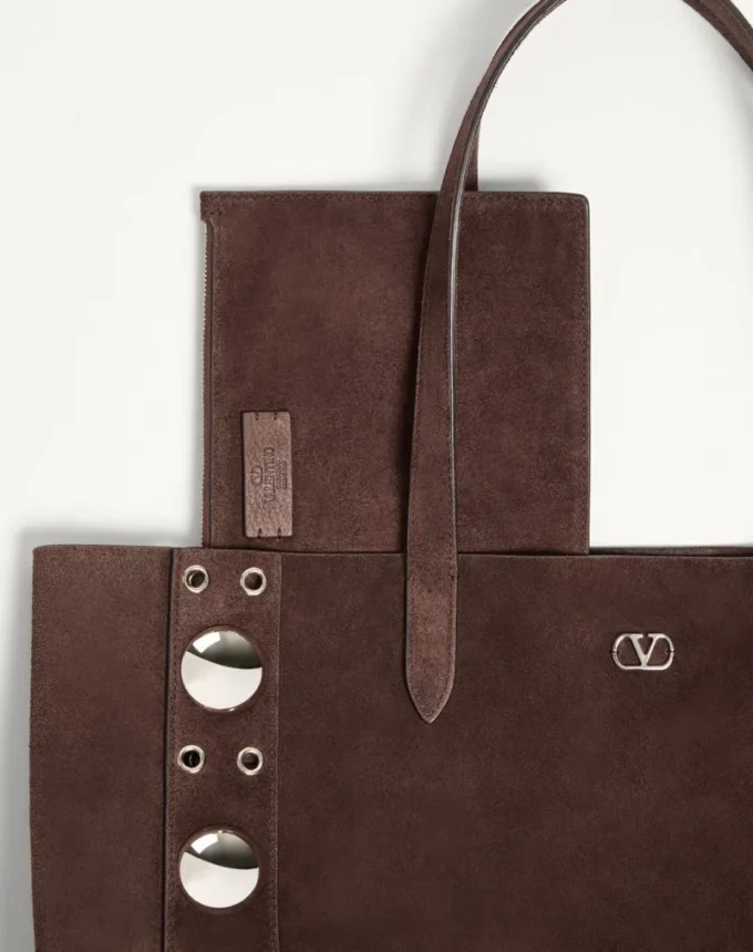 Sac shopping moyen Nellcôte en daim Valentino Garavani Sac shopping moyen Nellcôte en daim Valentino Garavani