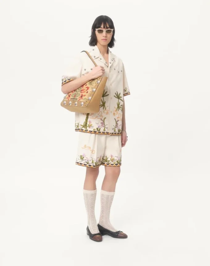 Sac shopping moyen Nellcôte en tissu jacquard Valentino Garavani Sac shopping moyen Nellcôte en tissu jacquard Valentino Garavani
