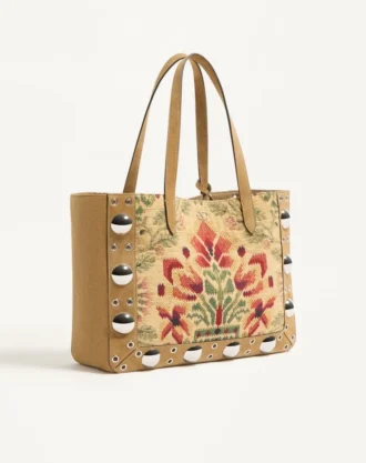 Sac shopping moyen Nellcôte en tissu jacquard Valentino Garavani