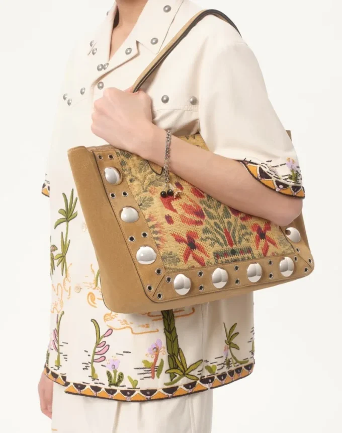 Sac shopping moyen Nellcôte en tissu jacquard Valentino Garavani Sac shopping moyen Nellcôte en tissu jacquard Valentino Garavani