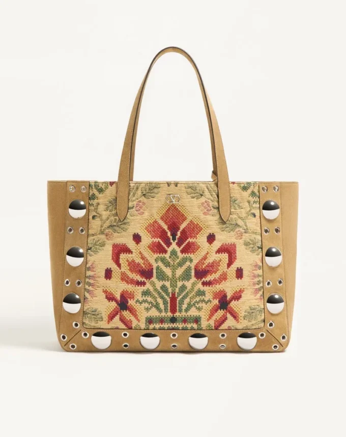 Sac shopping moyen Nellcôte en tissu jacquard Valentino Garavani Sac shopping moyen Nellcôte en tissu jacquard Valentino Garavani