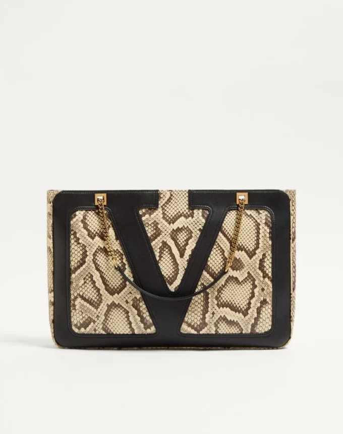 Sac shopping moyen Valentino Garavani Viva Superstar en python Sac shopping moyen Valentino Garavani Viva Superstar en python
