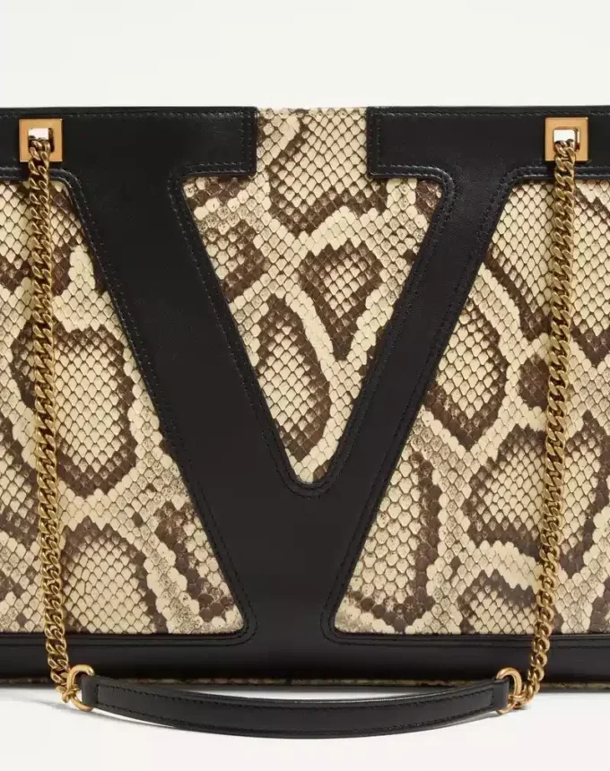 Sac shopping moyen Valentino Garavani Viva Superstar en python Sac shopping moyen Valentino Garavani Viva Superstar en python