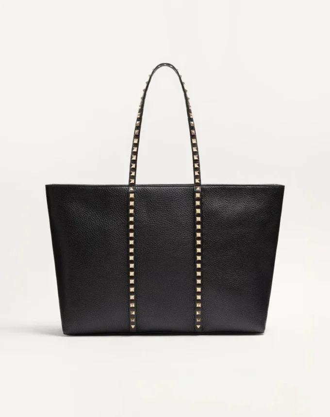Sac shopping Valentino Garavani Rockstud en cuir de veau grainé Sac shopping Valentino Garavani Rockstud en cuir de veau grainé