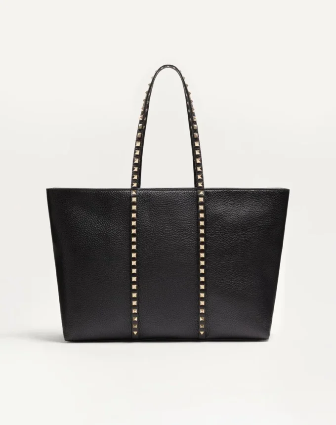 Sac shopping Valentino Garavani Rockstud en cuir de veau grainé Sac shopping Valentino Garavani Rockstud en cuir de veau grainé