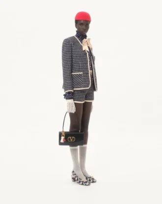 Sac Valentino Garavani Vain avec poignée en cuir de veau brillant