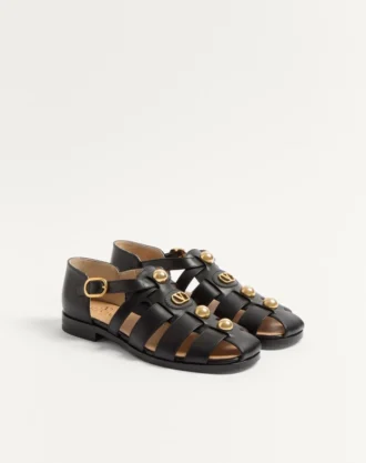 Sandales bateau en cuir de veau Vlogo Signature 20 mm