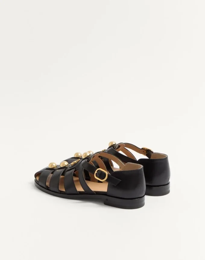 Sandales bateau en cuir de veau Vlogo Signature 20 mm Sandales bateau en cuir de veau Vlogo Signature 20 mm