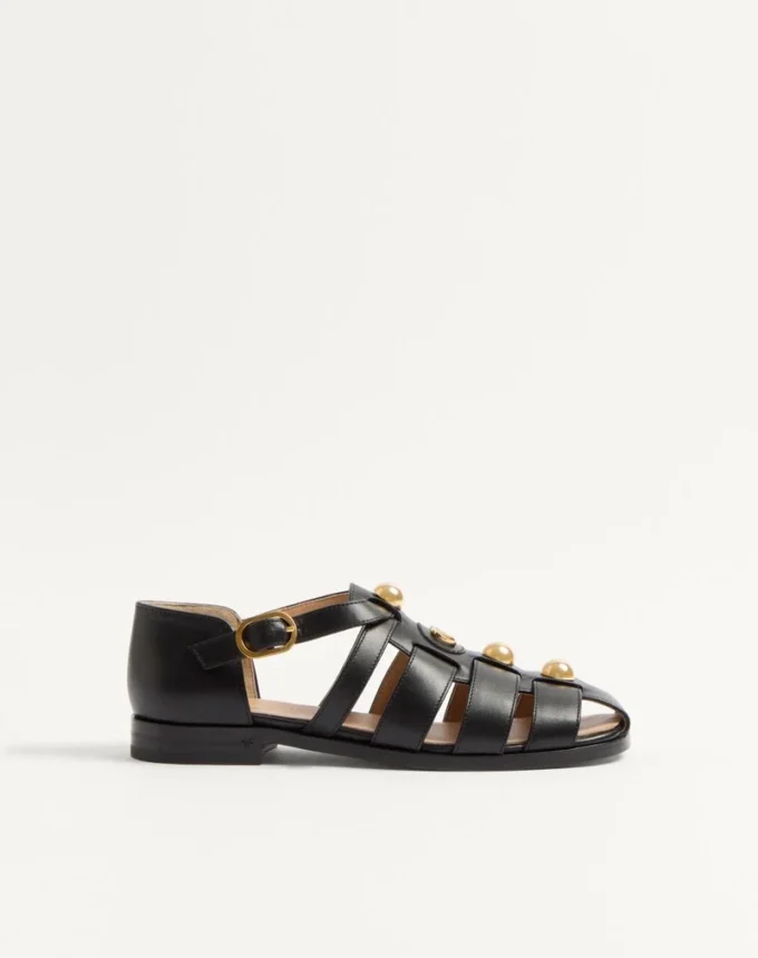 Sandales bateau en cuir de veau Vlogo Signature 20 mm Sandales bateau en cuir de veau Vlogo Signature 20 mm